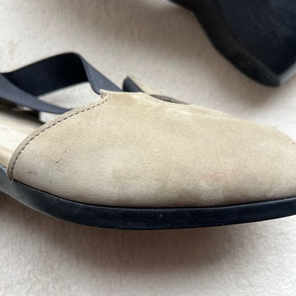 Arche Tan Nubuck Black Elastic Criss Cross Strap Heeled Sandal Women EU 40 US 9 - Picture 6 of 16